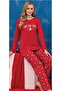 Women's Long Sleeve Crew Neck New Year Pajama Set - 2