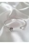 Silver Color Adjustable Tattoo Clasp Birth Month Flower Bracelet (June) - 3