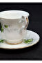 Green Rose Bone China Porcelain Double Coffee Cup and Saucer 2 Pieces 120 ml - 2