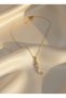 316L Steel Gold Non-Tarnish Zircon Stone Mythological Mermaid Necklace - 6