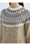 Lcwaikiki Classic Beige Crew Neck Patterned Women's Knitwear Sweater - 3