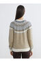 Lcwaikiki Classic Beige Crew Neck Patterned Women's Knitwear Sweater - 4