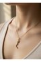 316L Steel Gold Non-Tarnish Zircon Stone Mythological Mermaid Necklace - 7