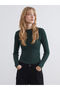 Esvab • Modern & Distinctive Zero Roba Collar Self-Embroidered Women's Knitwear Sweater