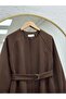 Fatoma Coat with Elasticated Sleeves and Hidden Zipper-Nl1181 Brown - 3