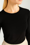 Soft Touch Women's Black Round Neck Flexible Casual Blouse - 3