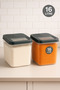 2-Piece Mega Size 16 Lt Sliding Lid Grain Food Storage Container Flour Tea Sugar Storage Box Anthracite - 3