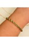 Gold Twisted Steel Bracelet – 4 mm Stylish Design Adjustable Unisex Bracelet - 4