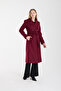 Burgundy Regular Lined Coat with Cufflink Detail - 2