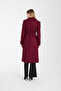 Burgundy Regular Lined Coat with Cufflink Detail - 7