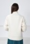 Ecru Turtleneck Cashmere Long Sleeve Women's Knitwear Sweater - 5