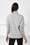 A.Grey Turtleneck Cashmere Long Sleeve Women's Knitwear Sweater - 4