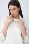 Ecru Turtleneck Cashmere Long Sleeve Women's Knitwear Sweater - 2