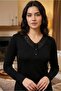 Long Sleeve Viscose Pajama Set Lace Detail Comfortable Casual Sleepwear Set - 4