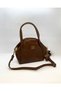 Women's Tan Faux Leather Handbag, Shoulder & Crossbody Bag – Modern Oval Shape, Stylish and Convenient Design