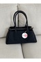 Black Suede Women's Shoulder and Arm Bag EN32 BOY16 - 4