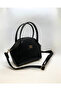 Women's Black Faux Leather Handbag, Shoulder & Crossbody Bag – Modern Oval Shape, Stylish and Convenient Design - 2