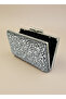 Luxury Black Suede 5 Size Silver Pearl Crystal Stone Embroidered Evening Dress Bag |   And Night Clutch - 5