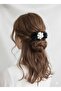 Pearl and Flower Clip Barrette - Black White Gray 3 Colors - Luxury Evening Dress Hair Accessory - 4