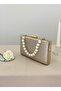 Gold Gold Dore Color Matte Anti-Scratch Leather Pearl Detailed Wedding Engagement Graduation - 4