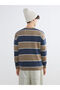 Esvab • Modern & Distinctive Zero Roba Collar Striped Men's Knitwear Sweater - 5