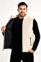 Men's Inflatable Zippered Vest Water Repellent Quilted Lined Fabric with Pockets Lightweight Winter Sports Comfortable Fit