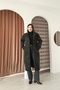 Antirasit Herringbone Women's Mock Neck Trendy Cashmere Coat with Epaulettes.1194 - 2