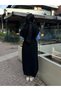 Poplin Detailed Knitwear Dress - Black - 7