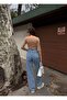 Bear Jeans Pants Lace Trim Straight / Regular Fit High Waist 100% Cotton - 5