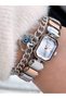 Women's Watch, Rose Silver Steel Band, Square Small Case, Vintage Model, Stylish Box, Bracelet Gift - 5