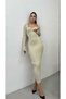 Knitwear Flexible Stretch Fabric Long Dress Women - 2