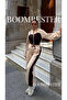 Women's Three-Thread 100% Cotton Oversize Tracksuit Set - Relaxed Fit with Ribbed Corset and Stripe Detail - 4