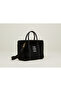 Women's Plush Black Tote Bag |   Plush Shoulder and Strap Bag |   32X20X10 cm