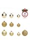 50Pcs Gold Color Glitter and Embroidered Christmas Tree Ball / Christmas Ornaments 3-4-6cm