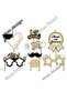 14-Piece Graduation Speech Balloons 14-Piece Handheld Banner Graduation Ceremony Celebration Ornaments Set Party Cards Large Size Gold Glittery Appearance Graduation Party Speech Balloon Set Selfie Glasses - 7