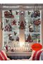 Transparent Double-Sided, Black Pitikare Patterned Christmas Ornament, Wall, Glass, Sticker 15 Pieces - 3