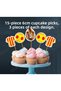 Fanatic 32 Piece Football Yellow Red Birthday Set Speech Bubble Banner Cake Toothpick Cupcake - 5