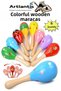 Colorful Maracas 6 Pieces 19 cm Colorful Rattles Fun Musical Accessories Children's Educational Toy Ma