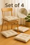 4-Piece Luxury Chair Cushion - Plush, Tied, Special-Stitched Cushion in 40x40 Size