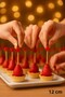 50-Piece Red Round Drum Toothpicks 12 cm – Decoration for Parties, Presentations, Canapes, Cocktails, and Cheese Plates - 2