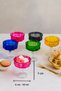6-Piece Set of Colored Glass Coffee Side Dishes with Feet - Mini Coffee Side Turkish Delight Bowls and Jam Bowls - 3
