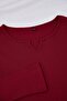 Bordo V Yaka Kaşkorse Örme Pijama Takımı TBBAW25AI00046 - 4
