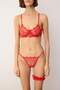 Red Lace Leg Band Rope Strap Capless Knitted Underwear Set Thmss24Cc00023 - 3