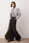 Siyah Wide Leg/Geniş Paça Yüksek Bel Dokuma  Pantolon TWOAW23PL00302
