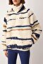 Çok Renkli Soyut Desenli Peluş Oversize/Geniş Kalıp Örme Sweatshirt TWOAW26SW00022 - 3