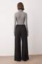 Siyah Wide Leg/Geniş Paça Yüksek Bel Dokuma  Pantolon TWOAW23PL00302 - 4
