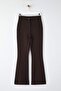 Koyu Kahverengi Flare İspanyol Paça Bootcut  Dokuma Pantolon TOFAW19BB0581 - 9