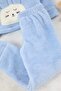 Açık Mavi Mini Me Peluş Örme Kız Çocuk Kalın Pijama Takımı TKDAW26PT00014 - 3