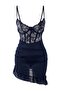 Lacivert Büzgülü İp Askılı Külotlu Babydoll/Fantezi Gecelik THMAW26LL00014 - 5