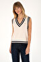 Women's Cream V-Neck Sweater 50297131 -Vr071